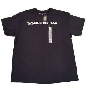 NWT Dpcted XL Black Walking Red Flag T-Shirt